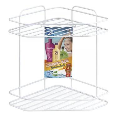 Imagem de Cantoneira Dupla em Alumínio Porta Shampoo Nicho Para Banheiro Box - J