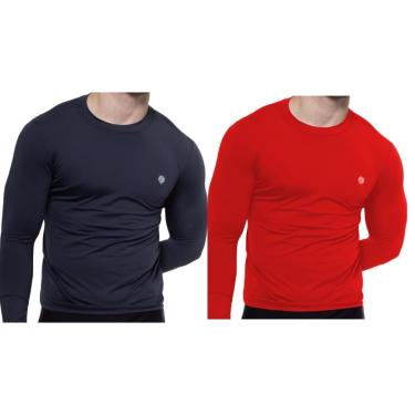Imagem de Kit 2 Camisa Térmica Masculina Uv 50+ Segunda Pele Proteção Solar-Masculino