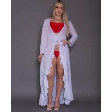 Imagem de Saia Saída De Praia Pareô Longa Amarrar Canga Verão Babado - melo moda