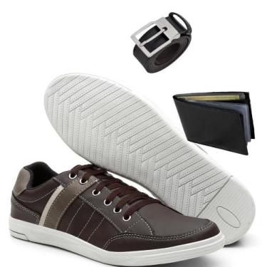 Imagem de Kit Sapatênis Masculino + Carteira + Cinto Casual Dia a Dia - Kreeper,