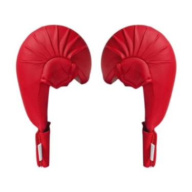 Imagem de Pegciuho 2 peças luvas de treinamento de karatê mma luvas de suporte de pulso luvas de boxe luva, Vermelho, M