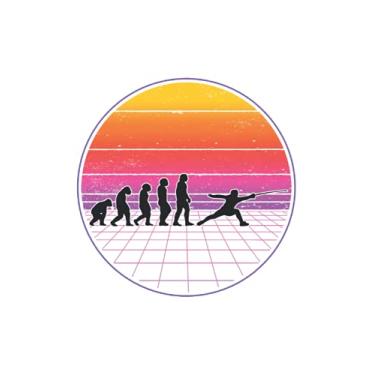 Imagem de Fencing Notebook: Fencing Evolution Vaporwave Fencer Sport / 6x9 inches / 120 dotted sites