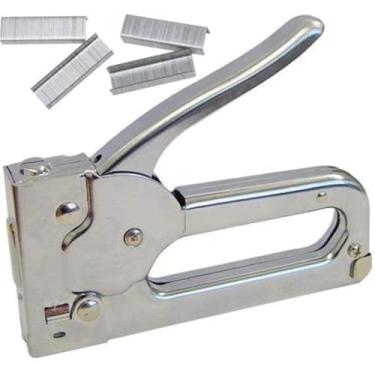 Imagem de Arma de grampo leve Edward Tools com grampos – Serve para Arrow JT-21 grampos – Tamanhos 1/4" e 5/16" – Arma de grampo de aço – Carregamento inferior para facilitar a limpeza de geleia – Alça de ranhura de dedo Ergo