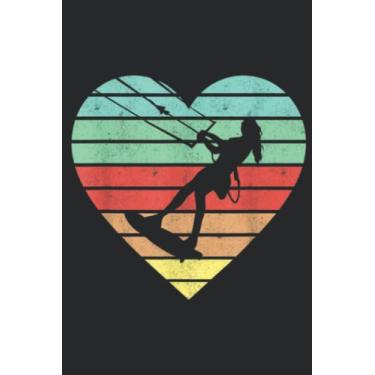 Imagem de Kitesurfer Heart Kite Kitesurf Retro Kiteboarding Women Saying: Lined Journal Notebook To Do Schedule, Medium 6x9 Inches, 100 Pages, Printed Cover