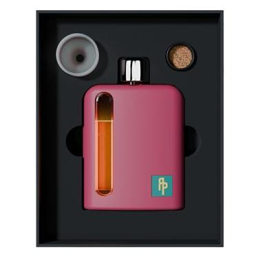 Imagem de Ragproper Garrafa moderna de vidro para homens com tampas de cortiça e silicone - Frasco coberto de silicone durável para uísque e outros licores (dose única de 100 ml, rosa frio)