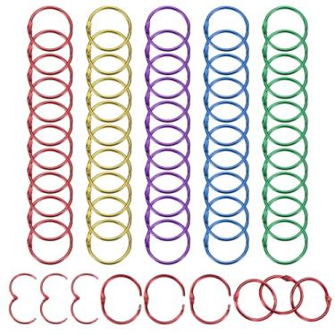 Imagem de PATIKIL Anéis de fichário de folhas soltas de 2,5 cm, 50 peças, anéis de metal para fichário de papel, cartão de índice, cartão flash, livro faça você mesmo, álbum de recortes, caderno de fotos,