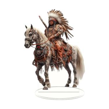 Imagem de Vaveren Cavaleiro acrílico Ornamento Decoração de desktop 2D Craft, presente decoração para casa, peça central de mesa colecionável com base para prateleira