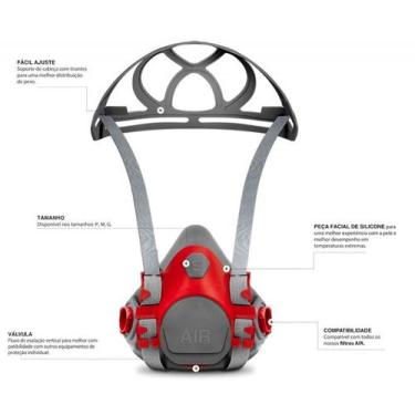 Imagem de Máscara Semi Facial AIR S950 Em Silicone Ultra Leve e Confortável CA C