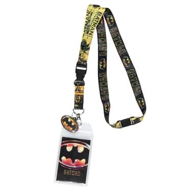 Imagem de Cordão do Batman DC Comics Batman 1989 logotipo do filme reversível Breakaway cordão de identificação com pingente de borracha símbolo morcego