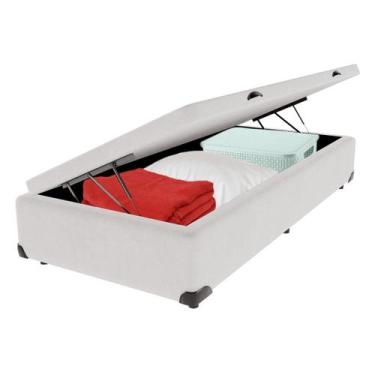 Imagem de Cama Box Baú Solteiro Branco V-Store 78x188x44