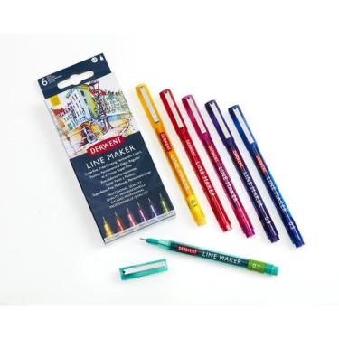 Imagem de Kit com 6 Canetas Coloridas Line Maker 0,3 Derwent, Único