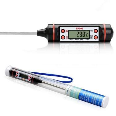 Imagem de Termômetro Culinário Digital Espeto Alimentos Cozinha Forno com Haste 145mm