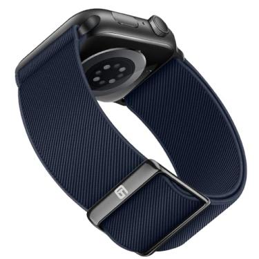 Imagem de Suphart Pulseira esportiva de nylon elástica compatível com Apple Watch SE séries 9, 8, 7, 6, 5, 4, 3, 2 e 1 de 41 mm, 40 mm, 38 mm, azul