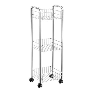 Imagem de Organizador/carrinho multiuso 3 níveis cromado - Organizare - Future