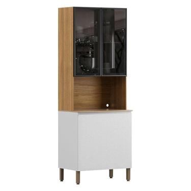 Imagem de Armário Paneleiro 4 Portas Art 6010 Freijó Ártico ABS Preto - Kits Paraná