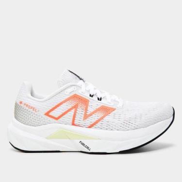 Imagem de Tênis New Balance Fuelcell Propel V5 Feminino, Branco, Rosa, 36
