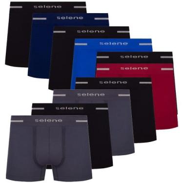 Imagem de Kit 10 cueca boxer box microfibra  selene masculina original, G, Sorti