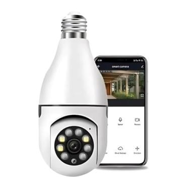 Imagem de Câmera Lâmpada 360° Wi-Fi com Visão Noturna, Detecção de Movimento, Áudio Bidirecional e Armazenamento em Nuvem – Segurança Inteligente Full HD 1080p