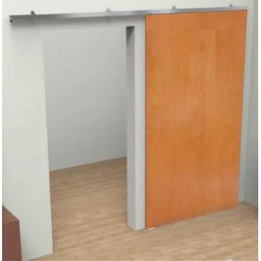 Imagem de Kit Porta de Correr Verniz Lisa com Trilho Facility Mapaf, 210X92 CM