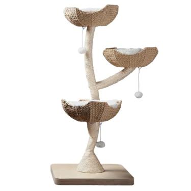 Imagem de Habitat Haven The Sanctuary Cat Tree - Condomínio luxuoso para gatos, grande torre interna moderna com 3 camas de pele sintética, postes para arranhar e brinquedos para gatos, 58 cm de largura x 53 cm