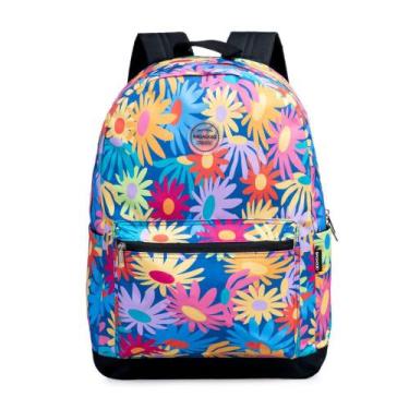 Imagem de Mochila Escolar Feminina Floral Verde Claro - Bagaggio, U