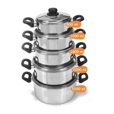 Imagem de Jogo Panelas Caçarola 5 Peças Baquelite An0088