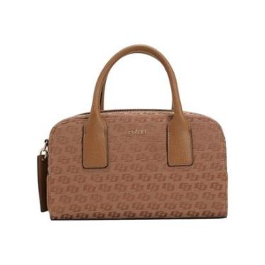 Imagem de Bolsa Feminina Colcci Bowling Jacquard Alça Dupla Media Caramelo-Feminino