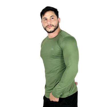 Imagem de Camiseta Masculina Fit Manga Longa Segunda Pele UV +50 Premium  Verde-Masculino