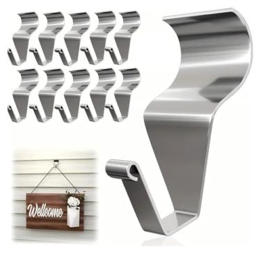 Imagem de 10 ganchos de revestimento de vinil, sem perfuração, sem furos, reutilizáveis, clipes resistentes para decorações ao ar livre, guirlandas de Páscoa e placas