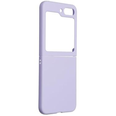 Imagem de Capa de telefone para samsung galaxy z flip 5 flip5 5g capa dura simples coque escudo para samsung z flip 5 z flip5 zflip5 2023, roxo, para galaxy z flip 5