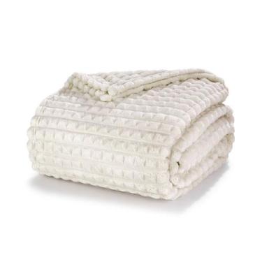 Imagem de Manta e Cobertor Casal Döhler Fleece Eva Microfibra, Natural