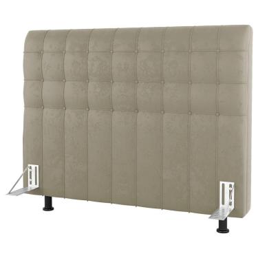 Imagem de Cabeceira Cama Box Casal King Size Dahlia 195Cm Com Frame Suede Bege - Desk Design