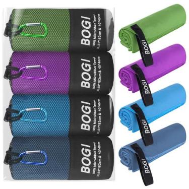 Imagem de Toalha esportiva de viagem de microfibra BOGI, pacote com 4, XL, 81x18