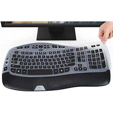 Imagem de Keyboard Cover Compatible with Logitech K350 MK550 MK570 Wireless Wave Keyboard, Logitech K350 MK550 MK570 Keyboard Protector Skin - Black