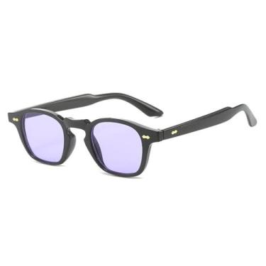 Imagem de Óculos de Sol Rivets Feminino Punk Azul Masculino Degradê UV400 para Esportes ao Ar Livre, Corrida e Ciclismo, Preto e Roxo