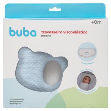 Imagem de Travesseiro Anatômico Viscoelástico Para Bebê Urso Buba, Azul