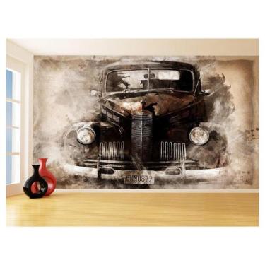 Imagem de Papel De Parede 3D Carro Antigo Hot Rod Custom 3,5M Cxr70 - Você Decor