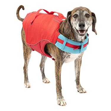 Imagem de Kurgo Surf n' Turf Dog Life Jaqueta | Colete salva-vidas para cães | Colete de vida de cachorro | Jaqueta de vida Kayak para animais de estimação | Jaqueta de chuva para cães | para piscina ou lago | Refletivo | Lavável na máquina | Vermelho chili 5 tamanhos
