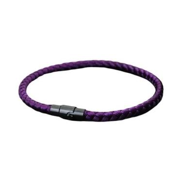 Imagem de Pulseira De Corda Com Fivela Magnética De Segurança Dupla Para Homens,