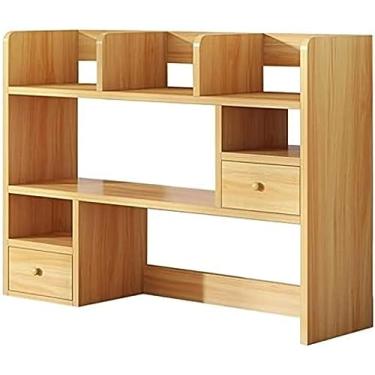 Imagem de Rack De Armazenamento De Escritório Organizador De Mesa, Estante De Mesa Pequena, Estante De MDF Autônoma Com 2 Gavetas, Acessórios De Organizadores De Suprimentos De Mesa, Para Quarto De Sala De