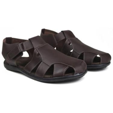 Imagem de Sandalia Masculina Couro legitimo Fechada Franciscana Percata - deckb,
