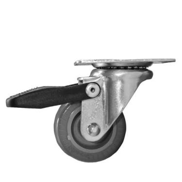 Imagem de Rodizio Borracha Cinza com freio 45KG GLRO 210 BP RODCAR - Rod-Car