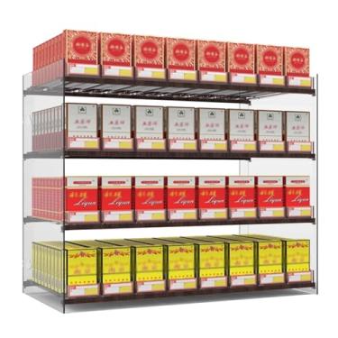 Imagem de Rack de acrílico para exibição de cigarros, prateleiras de exibição comercial de 91,5 x 28,4 x 55 cm com compartimento para etiqueta de fósforo, suporte de exibição de cigarro e charuto para lojas