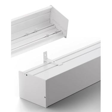 Imagem de Cortina faixa personalizada janela cortina caixa sanefa com trilho de cortina dupla, cortina deslizante divisória de quarto para quarto, montagem no teto/montagem na parede (parede, 125 cm/49,2 pol