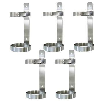 Imagem de Suporte para tanque de oxigênio - Suporte de armazenamento de cilindro de oxigênio de aço para garrafas de 2/4/10L, garrafa nitrosa interna e suporte de extintor de incêndio, 5 peças, 17,5 cm de