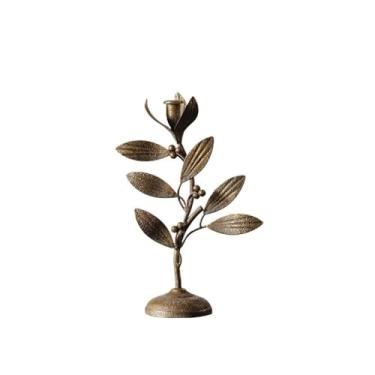 Imagem de Castiçal de ferro antigo retrô para decoração de mesa de entrada de restaurante cafeteria suporte à luz de velas (pequeno)