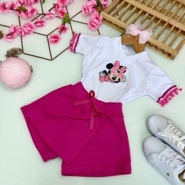 Imagem de Conjunto infantil menina short saia - Pirulitando, Rosa pink, 2
