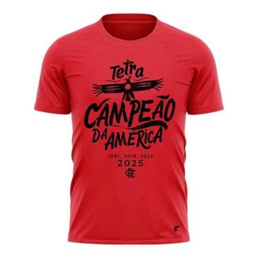 Imagem de Camiseta Braziline Flamengo Tetra Liberta Masculina, M, Vermelho