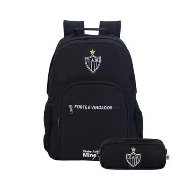 Imagem de Kit Mochila Costas Atlético Mineiro E Estojo Duplo Escolar - Xeryus, P