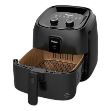 Imagem de Fritadeira De Ar Paf90b 9l 2000w Cesto Quadrado Preto Philco, Preto, 2